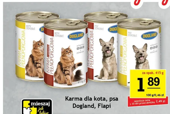 Karma dla psa Dogland z drobiem promocja w Gram Market