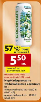 Woda niegazowana kokosowa coconaut promocja w Auchan
