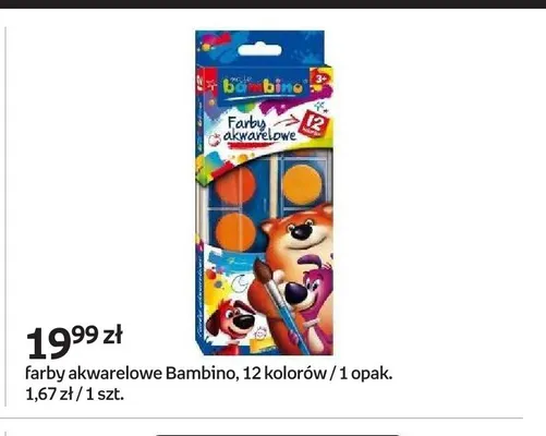 Farby akwarelowe Bambino 12 kolorów promocja w Empik
