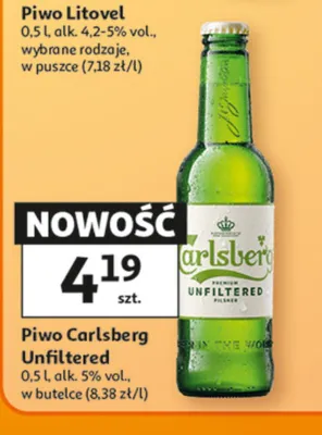 Piwo Carlsberg Unfiltered promocja w Auchan