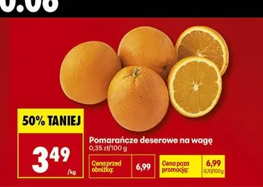 Pomarańcze deserowe na wagę promocja w Biedronka