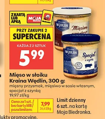 Specjał z szynką w słoiku Kraina Wędlin promocja w Biedronka