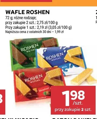 Wafle Roshen czekoladowe promocja w Stokrotka