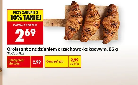 Croissant z nadzieniem orzechowo-kakaowym promocja w Biedronka