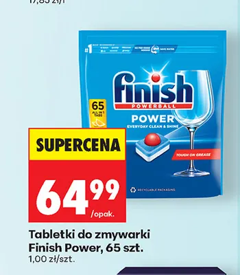 Tabletki do zmywarki Finish Power promocja w Biedronka