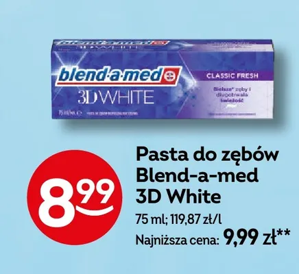 Pasta do zębów Blend-a-med 3D White promocja w Żabka