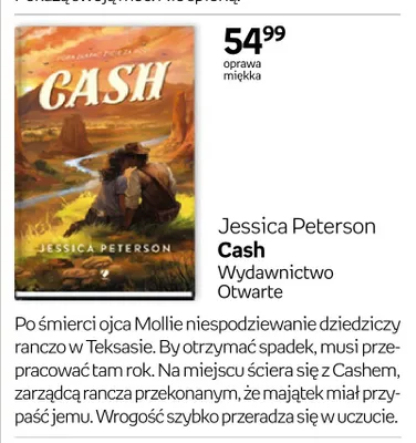Książka Cash Jessica Peterson promocja w Empik