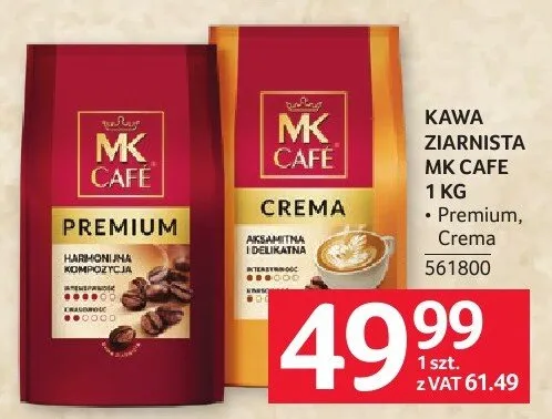 Kawa ziarnista MK Cafe 1 kg promocja w Selgros