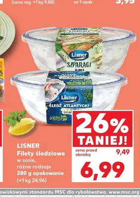 Filety śledziowe w sosie Lisner promocja w Kaufland