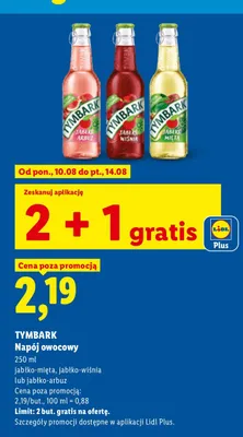 Napój owocowy Tymbark jabłko-mięta promocja w Lidl