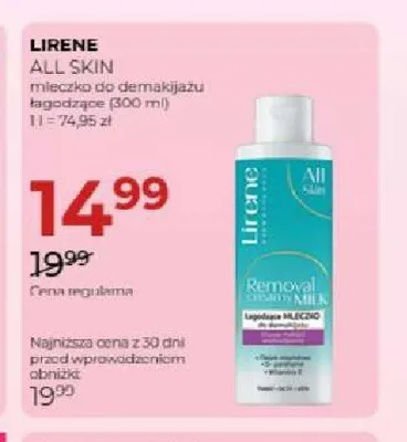 Mleczko do demakijażu Lirene All Skin promocja w Drogerie Jawa