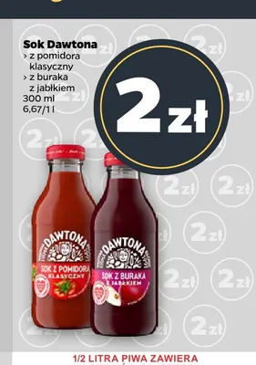 Sok Dawtona z buraka z jabłkiem promocja w Netto