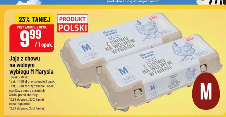 Jaja z chowu na wolnym wybiegu M Marysia promocja w POLOmarket