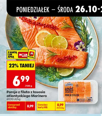 Porcje z fileta z łososia atlantyckiego Marinero promocja w Biedronka