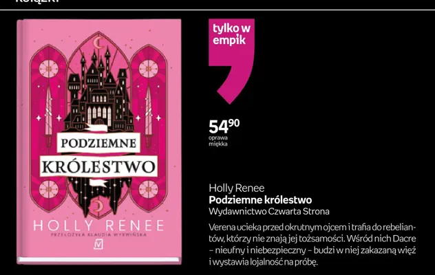 Książka Podziemne królestwo Holly Renee oprawa miękka promocja w Empik