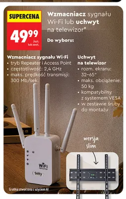 Uchwyt na telewizor wersja slim promocja w Biedronka