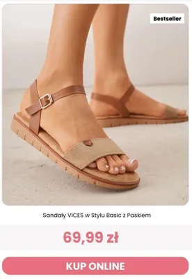 Sandały VICES w Stylu Basic z Paskiem promocja w Renee