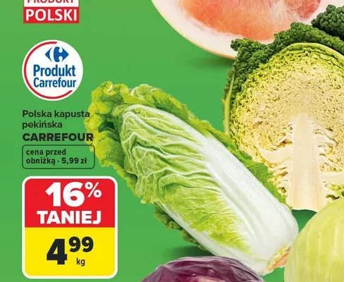 Polska kapusta pekińska Carrefour promocja w Carrefour Market