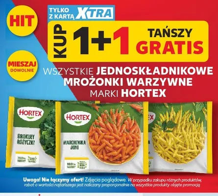 Mrożonki warzywne jednoskładnikowe HORTEX promocja w Kaufland