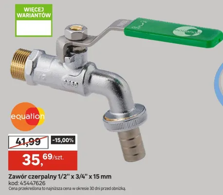 Zawór czerpalny 1/2" x 3/4" x 15 mm promocja w Leroy Merlin