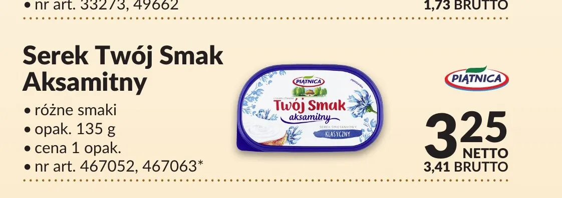 Serek Twój Smak Aksamitny Piątnica promocja w Makro