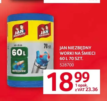 Worki na śmieci 60 l Jan Niezbędny promocja w Selgros