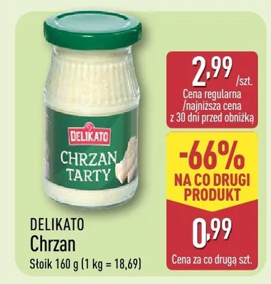 Chrzan tarty promocja w Aldi