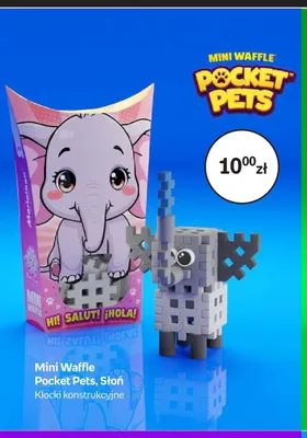 Klocki konstrukcyjne Mini Waffle Pocket Pets Słoń promocja w Empik