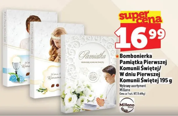Bombonierka Pamiątka Pierwszej Komunii Świętej/ W dniu Pierwszej Komunii Świętej Millano promocja w TOPAZ