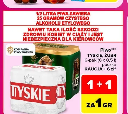 Piwo Tyskie Gronie 6-pak promocja w Carrefour Market