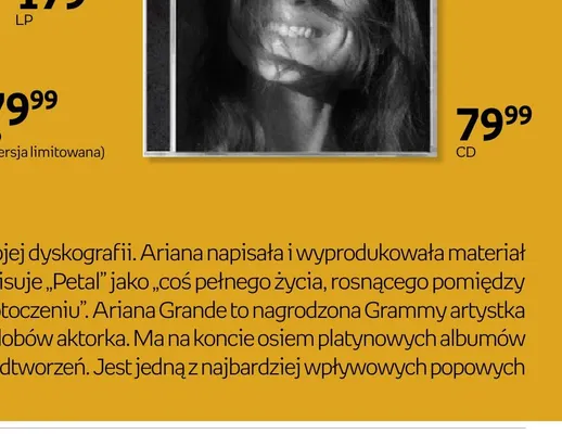 Płyta CD Ariana Grande Petal promocja w Empik