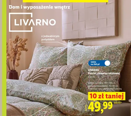 Pościel z bawełny satynowej Livarno 140x200 cm promocja w Lidl