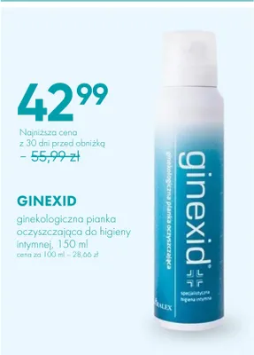 Pianka ginekologiczna oczyszczająca do higieny intymnej Ginexid promocja w Super-Pharm