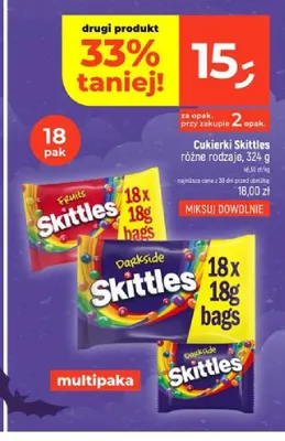 Cukierki Skittles 18-pak promocja w Dealz