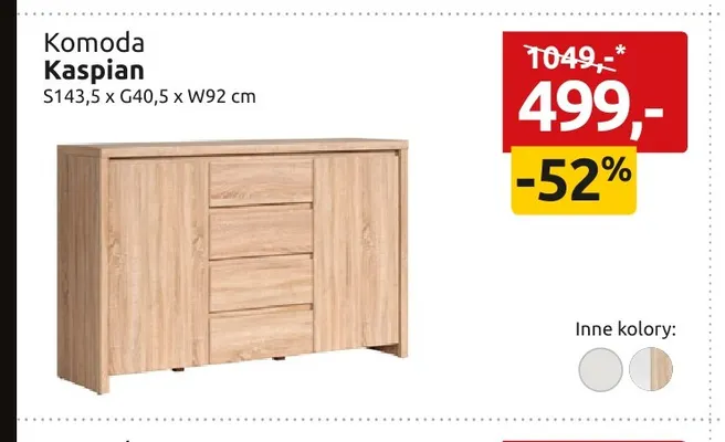 Komoda Kaspian promocja w Black Red White