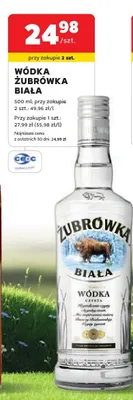 Wódka Żubrówka Biała promocja w Stokrotka