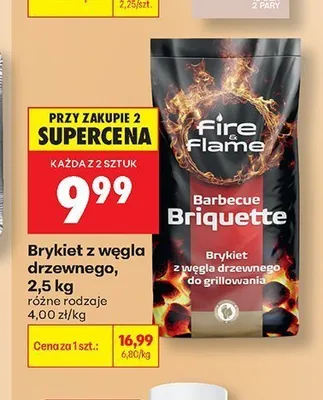 Brykiet z węgla drzewnego Fire Flame promocja w Biedronka