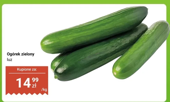 Ogórek zielony luz promocja w Dino