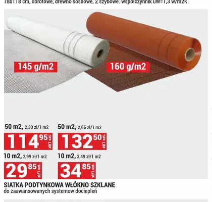 Siatka podtynkowa włókno szklane 160 g/m2 50 promocja w Merkury Market