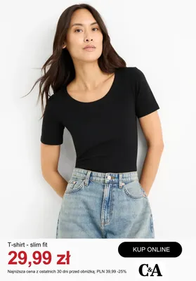 T-shirt slim fit C&A promocja w C&A