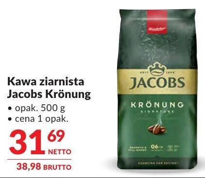 Kawa ziarnista Jacobs Krönung promocja w Makro