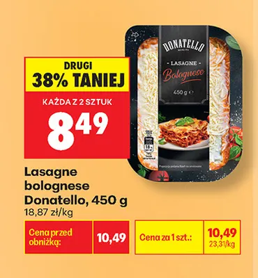 Lasagne bolognese Donatello promocja w Biedronka