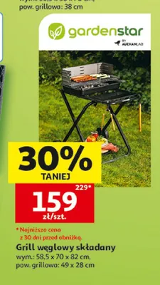 Grill węglowy składany Gardenstar promocja w Auchan