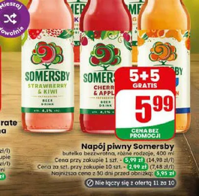 Napój piwny Somersby Cherry & Apple promocja w Dino