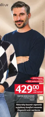 Sweter męski kaszmir promocja w Selgros