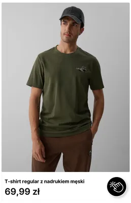 T-shirt regular z nadrukiem męski promocja w 4F