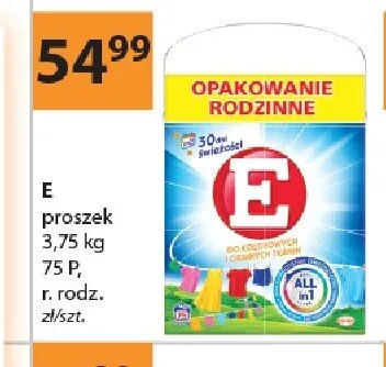 Proszek E 3,75kg 75 P promocja w Drogerie Laboo