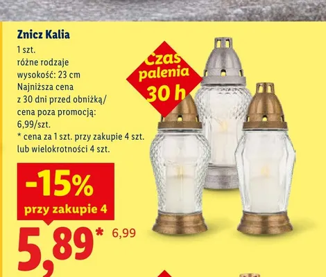 Znicz Kalia 23 cm promocja w Lidl