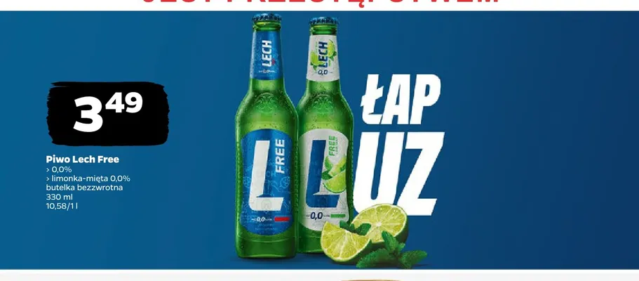 Piwo bezalkoholowe Lech limonka-mięta promocja w Netto