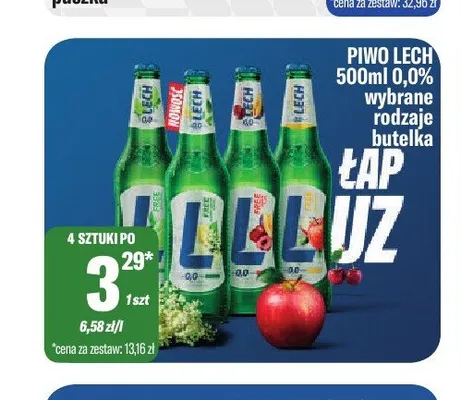 Piwo bezalkoholowe Lech Free 0,0% wybrane rodzaje promocja w Tomi Markt